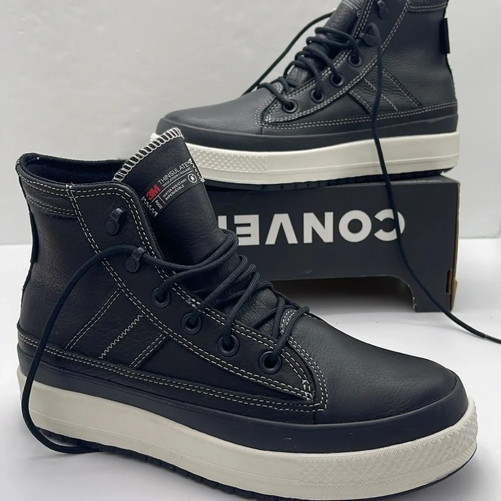 Converse WMNS Leather High-Tops A08555C CTAS EQUIP WP HI
BLACK/BLACK/VINTAGE WHT - Picture 14 of 16